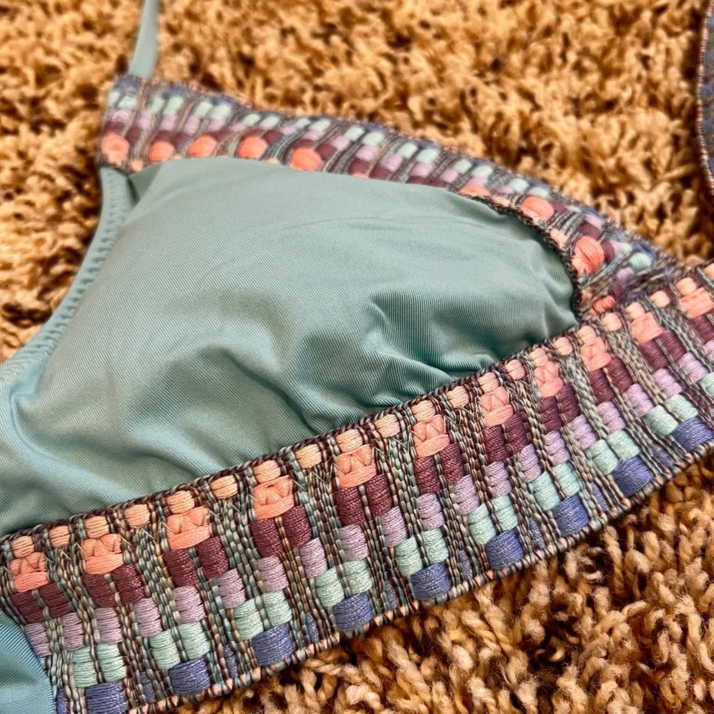 Teal Beaded Bikini Set - Picture 5 of 9